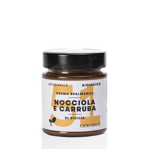 Crema Spalmabile Nocciola di Sicilia 51% e Carruba di Sicilia BIO